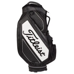 Titleist Jet Black Premium StaDry Golf Cart Bag -Calla Golf Club Shop Titleist 2022 Tour Series Premium StaDry Cart Bag Black White 3