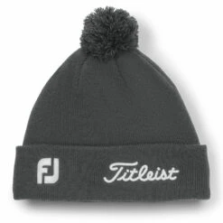 Titleist Tour Pom Pom Golf Beanie -Calla Golf Club Shop Titleist Tour Pom Pom Golf Beanie Charcoal White 4