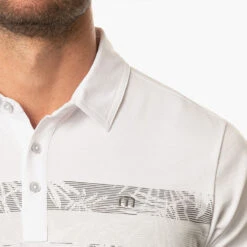 TravisMathew Activate Golf Polo Shirt -Calla Golf Club Shop Travis Mathew SS21 Activate Golf Polo Shirt 1MW440 SHTRA055 XL White Model 2