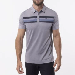 TravisMathew Private Dock Golf Polo Shirt -Calla Golf Club Shop Travis Mathew SS21 Private Dock Golf Polo Shirt 1MW149 SHTRA054 M Heather Medium Grey Model 1