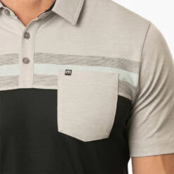 TravisMathew Salad Days Golf Polo Shirt 10 TravisMathew Salad Days Golf Polo Shirt -Calla Golf Club Shop Travis Mathew SS21 Salad Days Golf Polo Shirt 1MW110 SHTRA056 S Heather Light Grey Model 2