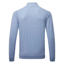 TravisMathew Zachary 1/2 Zip Golf Sweater -Calla Golf Club Shop Travis Mathew SS22 Zachary Sweater 1MQ470 4HLB Code SWTRA017 M Heather Light Blue back