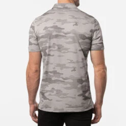 TravisMathew Skywind Golf Polo Shirt -Calla Golf Club Shop Travis Mathew SS21 Skywind Golf Polo Shirt 1MW510 Code SHTRA043 Heather Medium Grey model 3