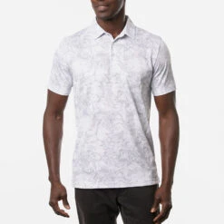 TravisMathew Stay On Target Golf Polo Shirt 9 TravisMathew Stay On Target Golf Polo Shirt -Calla Golf Club Shop Travis Mathew SS21 Stay On Target Golf Polo Shirt 1MW104 Code SHTRA045 White Model 1