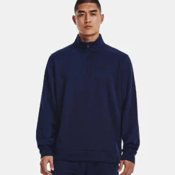 Under Armour Fleece 1/4 Zip Golf Sweater -Calla Golf Club Shop Under Armour AW22 1 4 Zip Sweater 1373358 410 SWUND174 XXL Midnight Navy Black Model 1