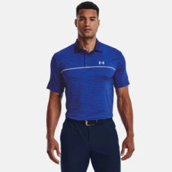 Under Armour Playoff 2.0 Hollen Stripe Golf Polo Shirt -Calla Golf Club Shop Under Armour AW22 Playoff 2.0 Hollen Stripe Polo Shirt 1327037 489 SHUND298 Bauhaus Blue Versa Blue Oxford Blue Model 1