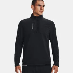 Under Armour Storm Daytona 1/2 Zip Golf Sweater -Calla Golf Club Shop Under Armour AW22 Storm Daytona Half Zip Wind Top 1373409 001 WTUND093 Black Black Reflective Model 1