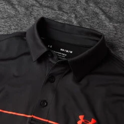 Calla Golf Club Shop -Calla Golf Club Shop Under Armour Playoff 2 0 Low Round Golf Polo Shirt SHUND295 Black Steel Bolt Red detail