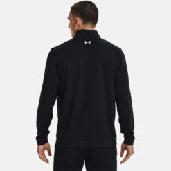 Under Armour Storm 1/2 Zip Golf Sweater -Calla Golf Club Shop Under Armour SS22 Storm 1 2 Zip Golf Sweater Black Jet Gray White 1370119 001 Model 3