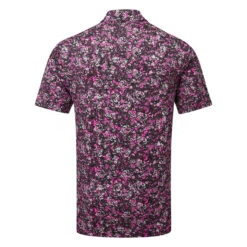 Under Armour Playoff 3.0 Floral Speckle Stripe Golf Polo Shirt -Calla Golf Club Shop Under Armour SS23 Playoff 3.0 Floral Speckle Polo Shirt 1378677 002 SHUND325 S Black Rebel Pink Black Back