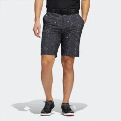 Adidas Ultimate 365 Flag Print Golf Shorts -Calla Golf Club Shop adidas SS22 Ultimate 365 Flag Print Golf Shorts HC5577 Black Grey Three White Model 1