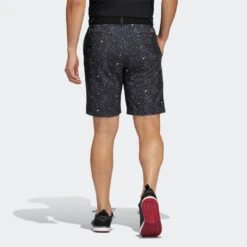Adidas Ultimate 365 Flag Print Golf Shorts -Calla Golf Club Shop adidas SS22 Ultimate 365 Flag Print Golf Shorts HC5577 Black Grey Three White Model 2