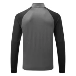 Adidas Colour Block 1/4 Zip Golf Sweater -Calla Golf Club Shop adidas SS22 Colour Block 1 4 Zip Golf Sweater HC5573 Grey Six Black Back