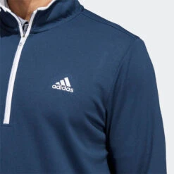 Adidas Primegreen UPF Lightweight 1/4 Zip Golf Sweater -Calla Golf Club Shop adidas SS22 Primegreen UPF Lightweight 1 4 Zip Golf Sweater Crew HF2974 Navy White Model 2