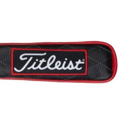Titleist Jet Black Leather Alignment Stick Headcover -Calla Golf Club Shop jetblackleatheralignmentstickcoverblackred3